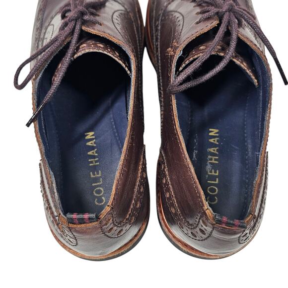 Cole Haan Mens Morris Wingtip Oxford C31330 Cordovan Dress Shoes Size 10M - Picture 2 of 9